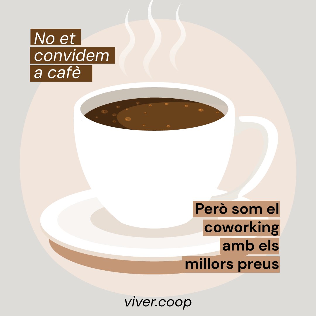 ☕️ Al nostre #coworking no convidem a cafè, però tenim els millors preus.

Més info 👉 viver.coop
