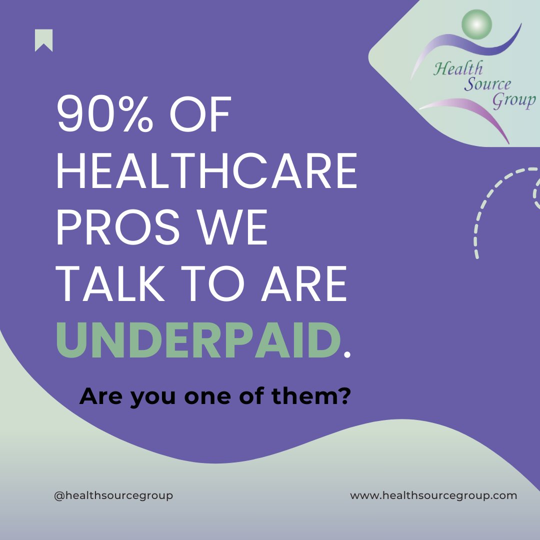 healthsourcegrp's tweet photo. If you’re a nurse, CNA, or specialist and you haven’t negotiated your pay lately you’re probably being underpaid. At Health Source Group, we don’t just talk about better pay. #HealthcareStaffing #NurseJobs #HealthcareLife #NursePay #MedicalProfessionals #HealthSourceGroup https://t.co/ayzsNAXZjI