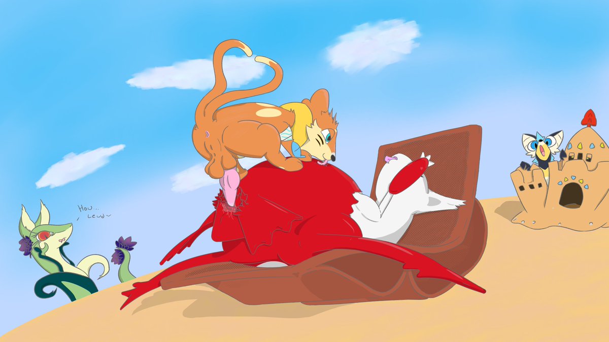 Arthur's normally a shy Buizel, but around his friend Eryll he opens right up. Kind of like how he's opening Eryll up. Eryll belongs to <a href="/BioticBrachy/">BioticBrachydios</a> who also did this piece for me!