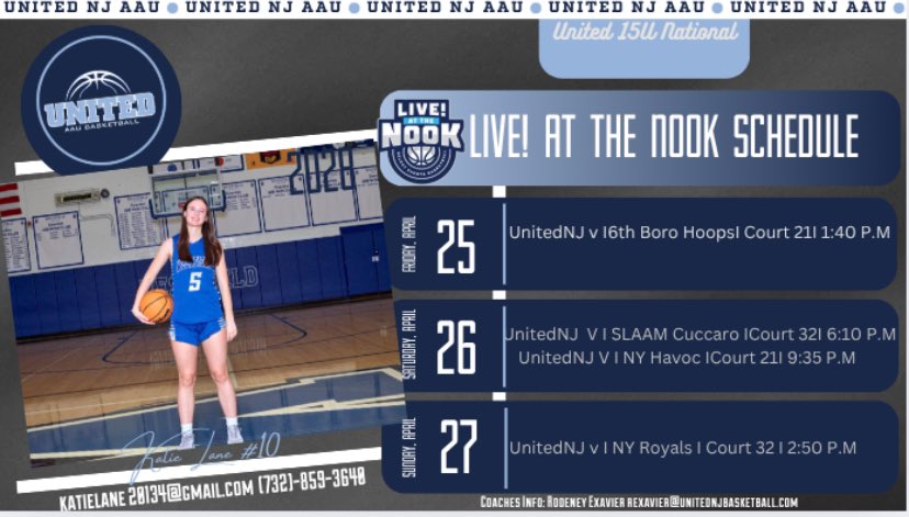 Here is my schedule for this upcoming weekend! So excited to compete! <a href="/unitedNJaau/">United NJ AAU</a> <a href="/CoachMcKeonWHS/">Liz McKeon</a>