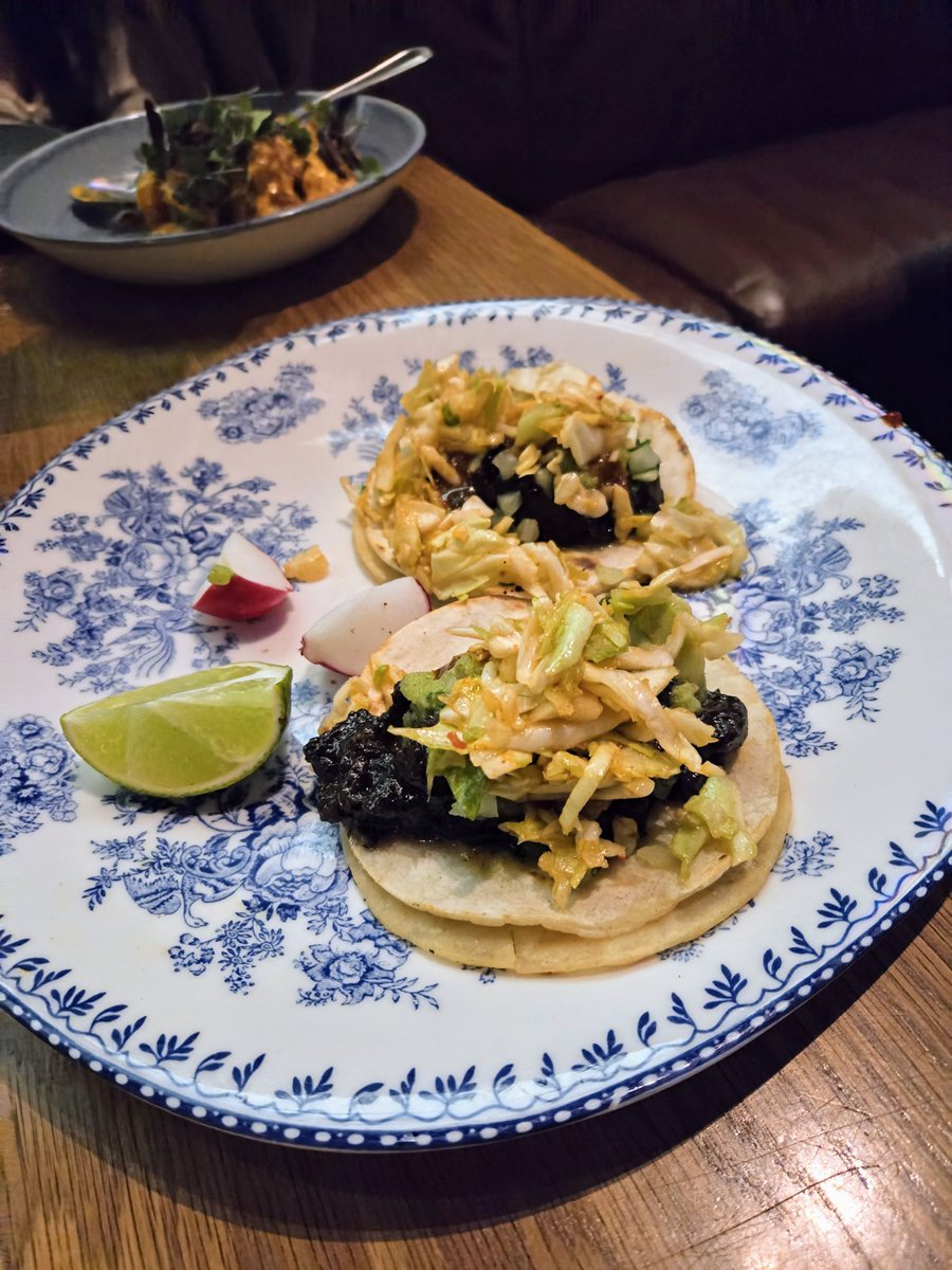 Kogi Tacos! The #ChefsTasting is underway at #ChefRoyChoi's bold bistro Best Friend at the @ParkMGM... the #KogiTacos have everything you want in a bite: tender meaty deliciousness nestled in the crunch of the slaw and skillfully skilleted tortillas. I'd come back for that!