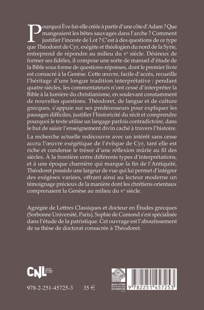 Théodoret de Cyr - Questions sur la Genèse

Traduction du grec, introduction et notes de Sophie de Cumond

À paraître en juin aux Belles Lettres