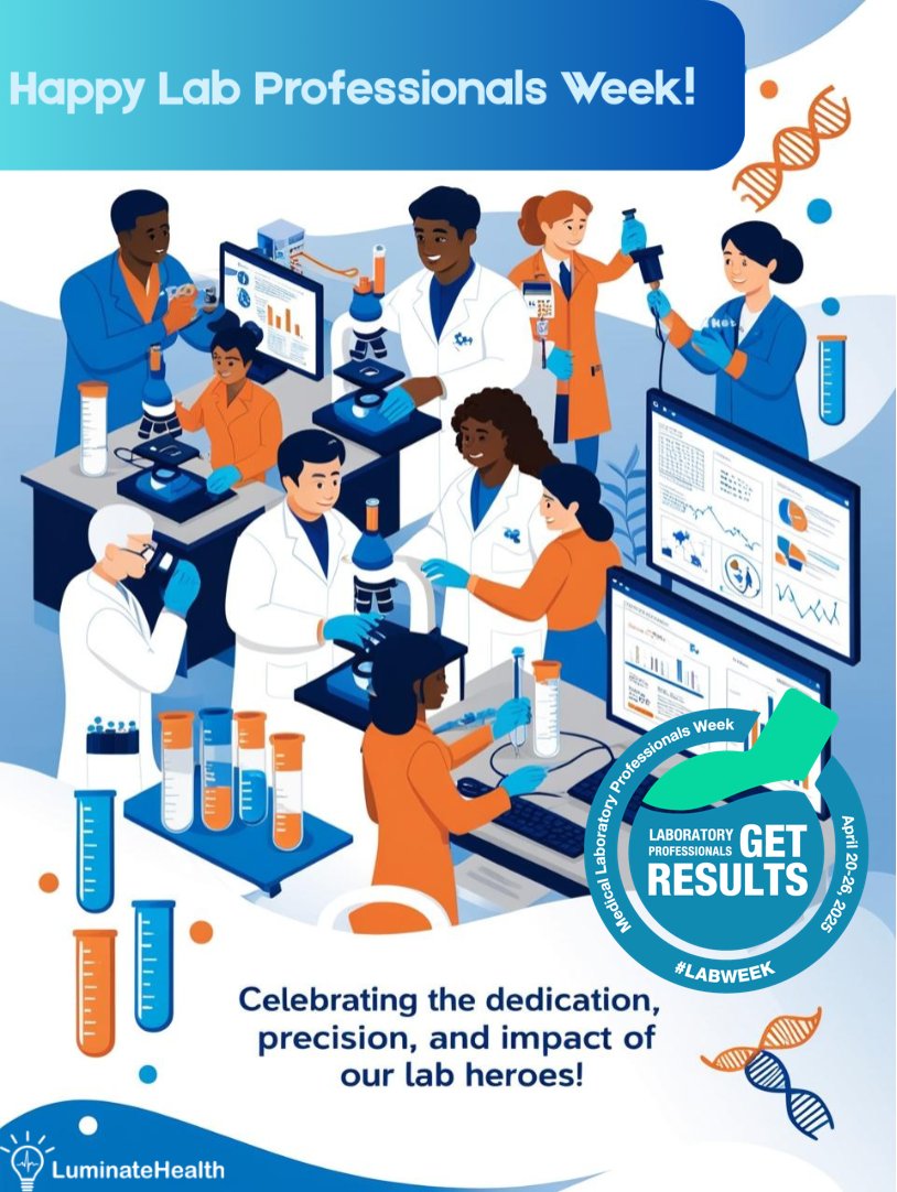 Celebrating #LabWeek, and the incredible dedication and brilliance of medical laboratory professionals. We appreciate your enormous contributions to #PatientCare and we’re honored to support the important work that you do to #GetResults. #LabWeek2025 #ClinicalLabs #DigitalHealth