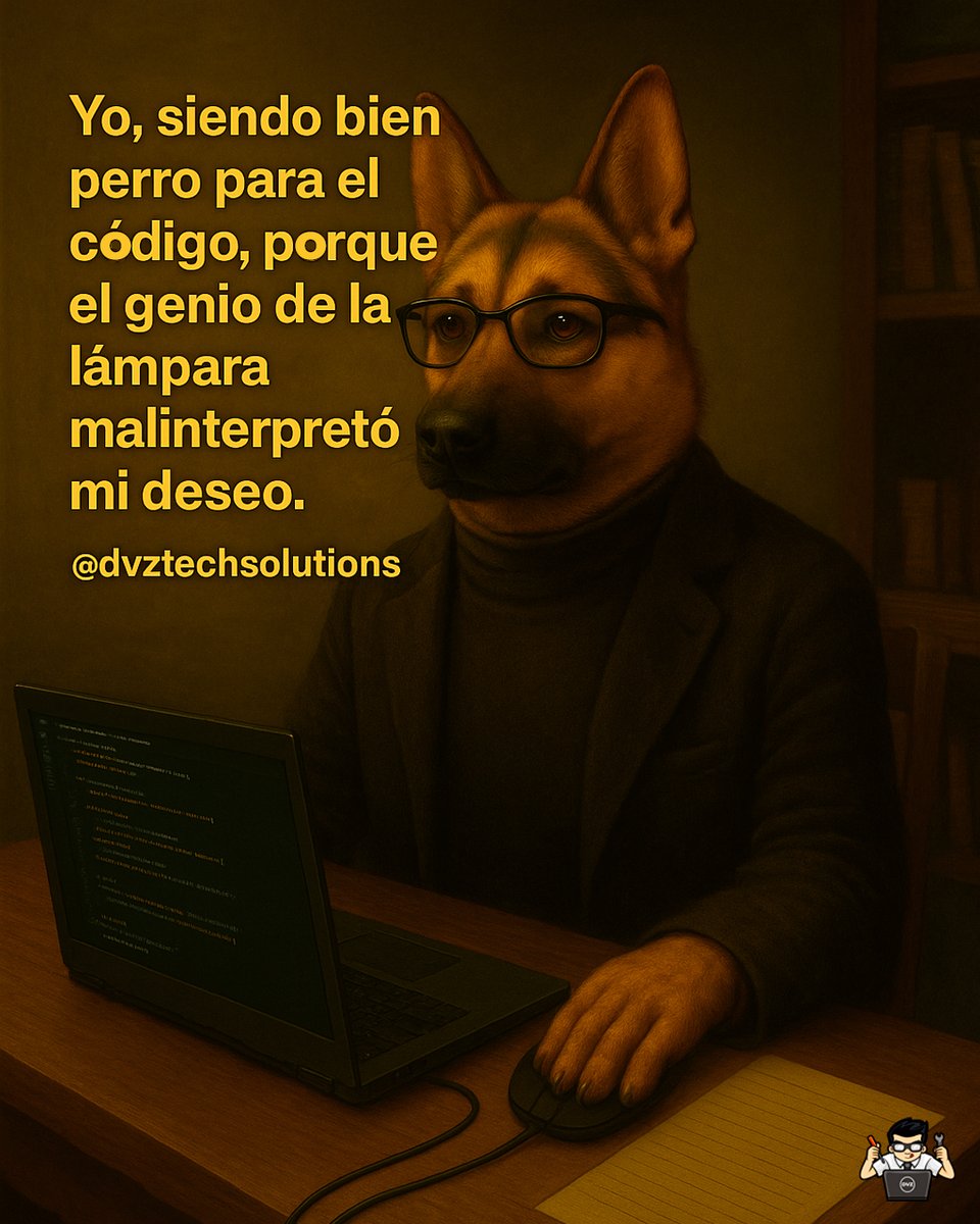 Dani_vrz's tweet photo. Yo, siendo bien perro para el código, porque el genio de la lámpara malinterpretó mi deseo. https://t.co/G3TDvmyuBg