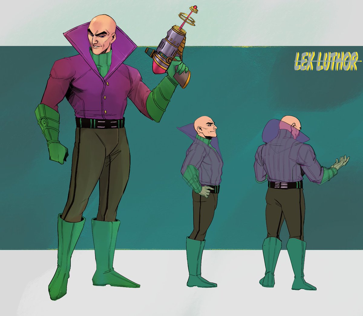 My #characterdesign for Lex Luthor , it was such a joy to design this bald guy i hope u all like it 💜 #superman