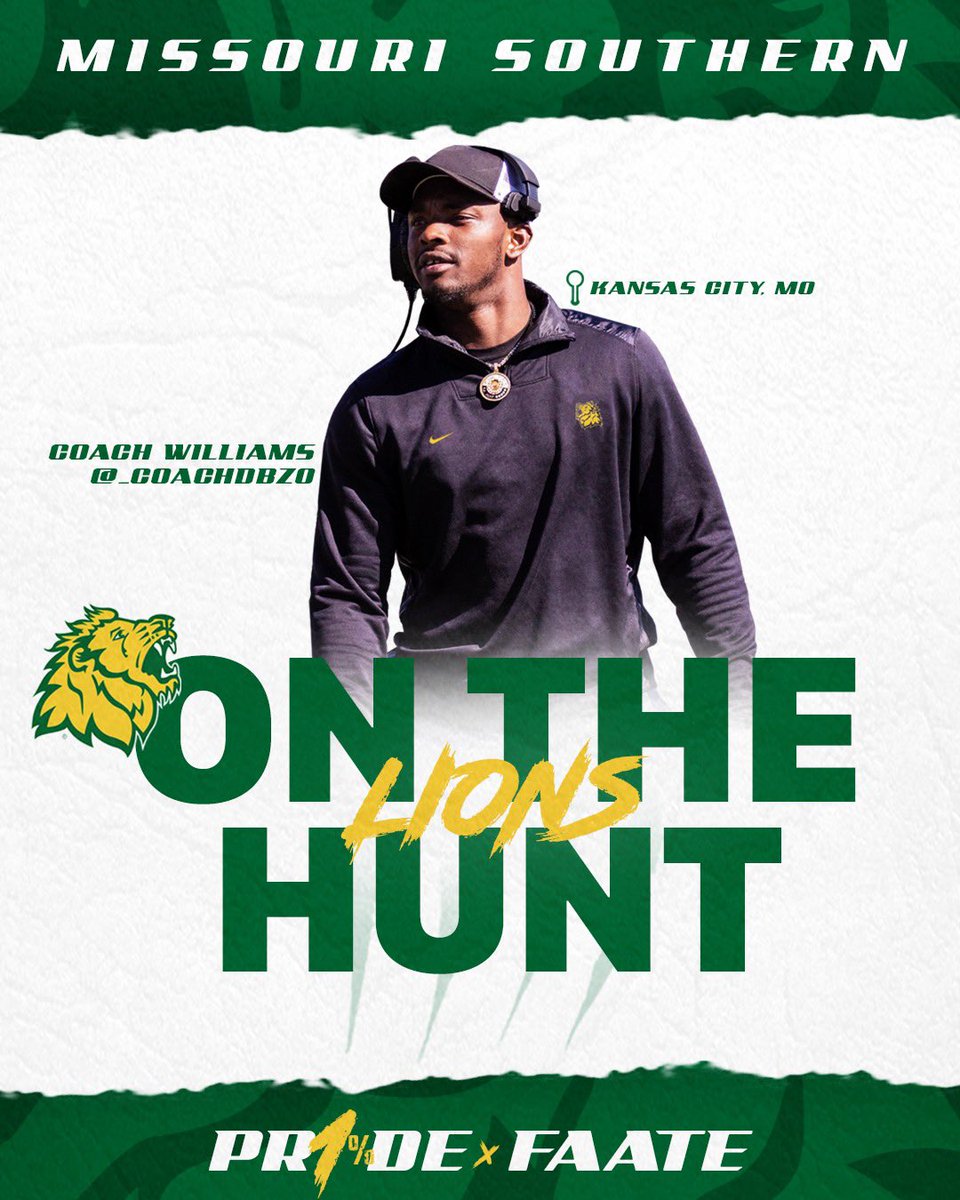 ON THE HUNT in KCMO . ‘26s &amp; ‘27s—
if you can ball, we’re looking for you. Dogs at every position. We’re building something special at Missouri Southern and it starts with GRIT, GRIND &amp; PR1DE. #OnTheHunt @_CoachDBZo
#FAATExPR1DE | #ROAD2JO6LIN | #LIONPRIDE 💚🦁🔐”