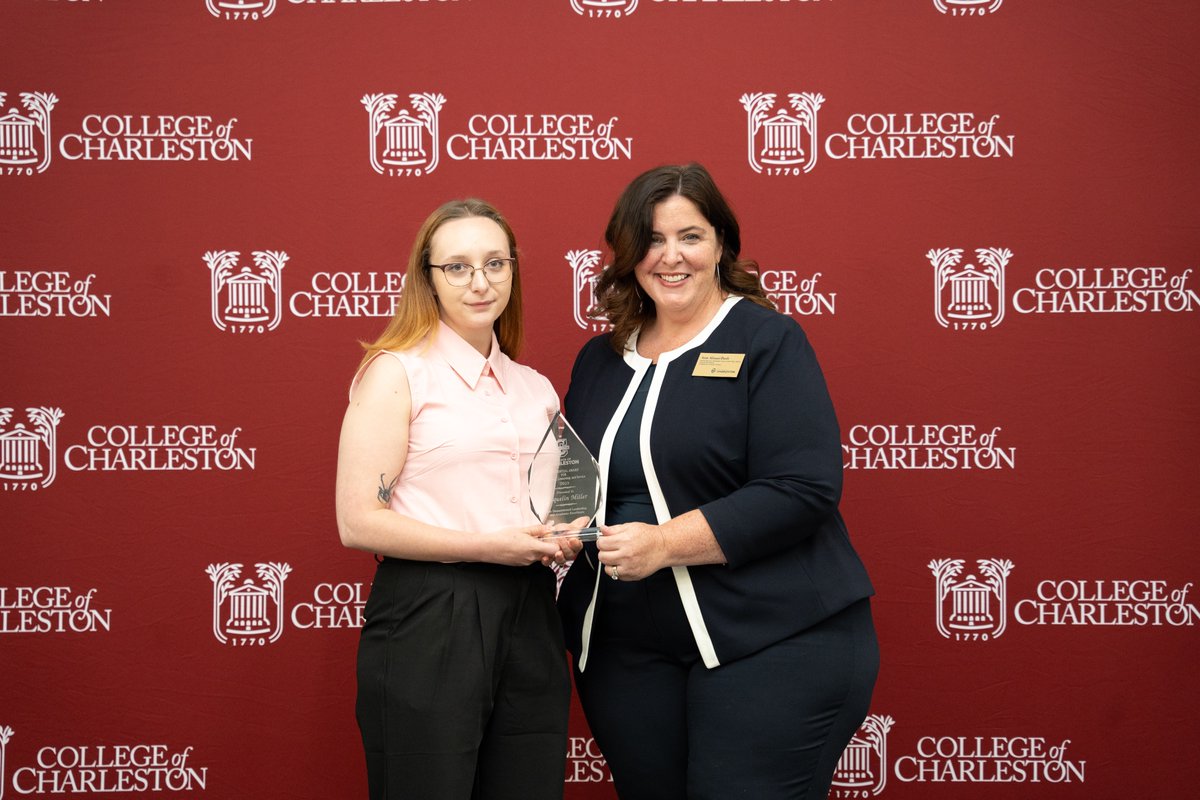 Congratulations to Jackie Miller on winning the Presidential Award for Scholarship, Leadership, and Service! This is the highest and most selective honor a graduating student can achieve at CofC and we are so proud of Jackie for all the amazing work she has done for our school!