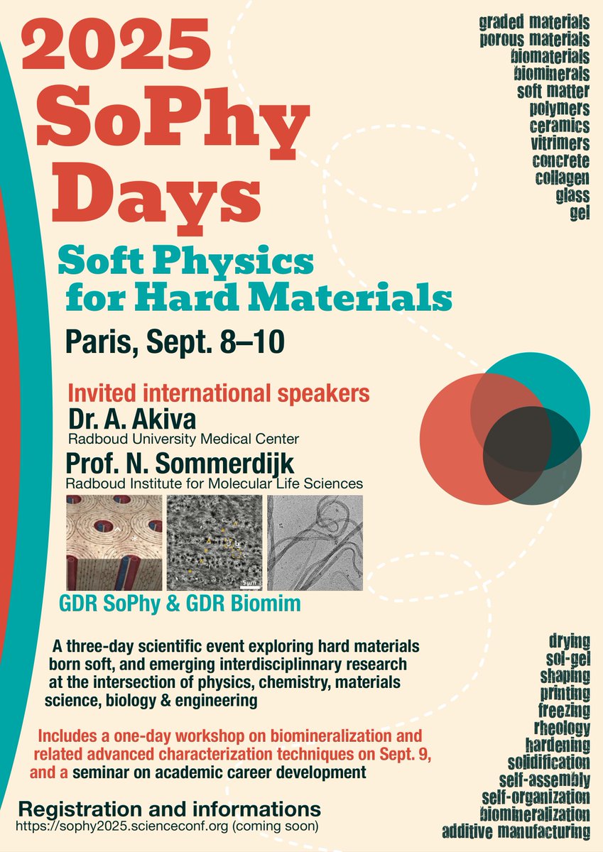 Thibaut Divoux (@divouxlab) on Twitter photo 🔬 Save the date! Join us in #Paris 🇫🇷 for the 2025 #SoPhy Days, Sept 8–10 🧪Explore the science of hard materials born soft! Topics from #softmatter to biominerals; Sept 9: Workshop on #biomineralization + career seminar🔗 sophy2025.scienceconf.org (coming soon) cc <a href="/CNRSphysique/">CNRS Physique</a> 🔬 Save the date! Join us in #Paris 🇫🇷 for the 2025 #SoPhy Days, Sept 8–10 🧪Explore the science of hard materials born soft! Topics from #softmatter to biominerals; Sept 9: Workshop on #biomineralization + career seminar🔗 sophy2025.scienceconf.org (coming soon) cc <a href="/CNRSphysique/">CNRS Physique</a>