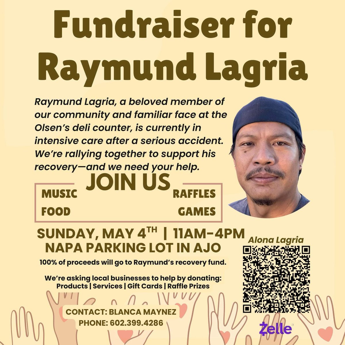 ajofire's tweet photo. Please come out and help one of Ajo’s own. Or donate if you can. https://t.co/AafUUpZRTu