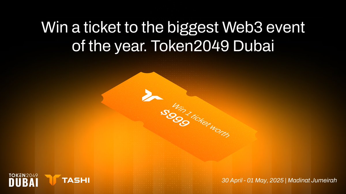 tashiprotocol's tweet photo. 🔥 GIVEAWAY ALERT! 🔥

We’re giving away 1 FREE #TOKEN2049 TICKET (worth $999!) to one lucky winner 🎟️🚀

To enter:
✅ Follow @tashiprotocol
✅ Like &amp; RT this tweet

BONUS ENTRIES:
🫂 Tag 2 friends who need to be at @token2049 

Winner announced in 48h! 👀 https://t.co/eWk17tNmJf