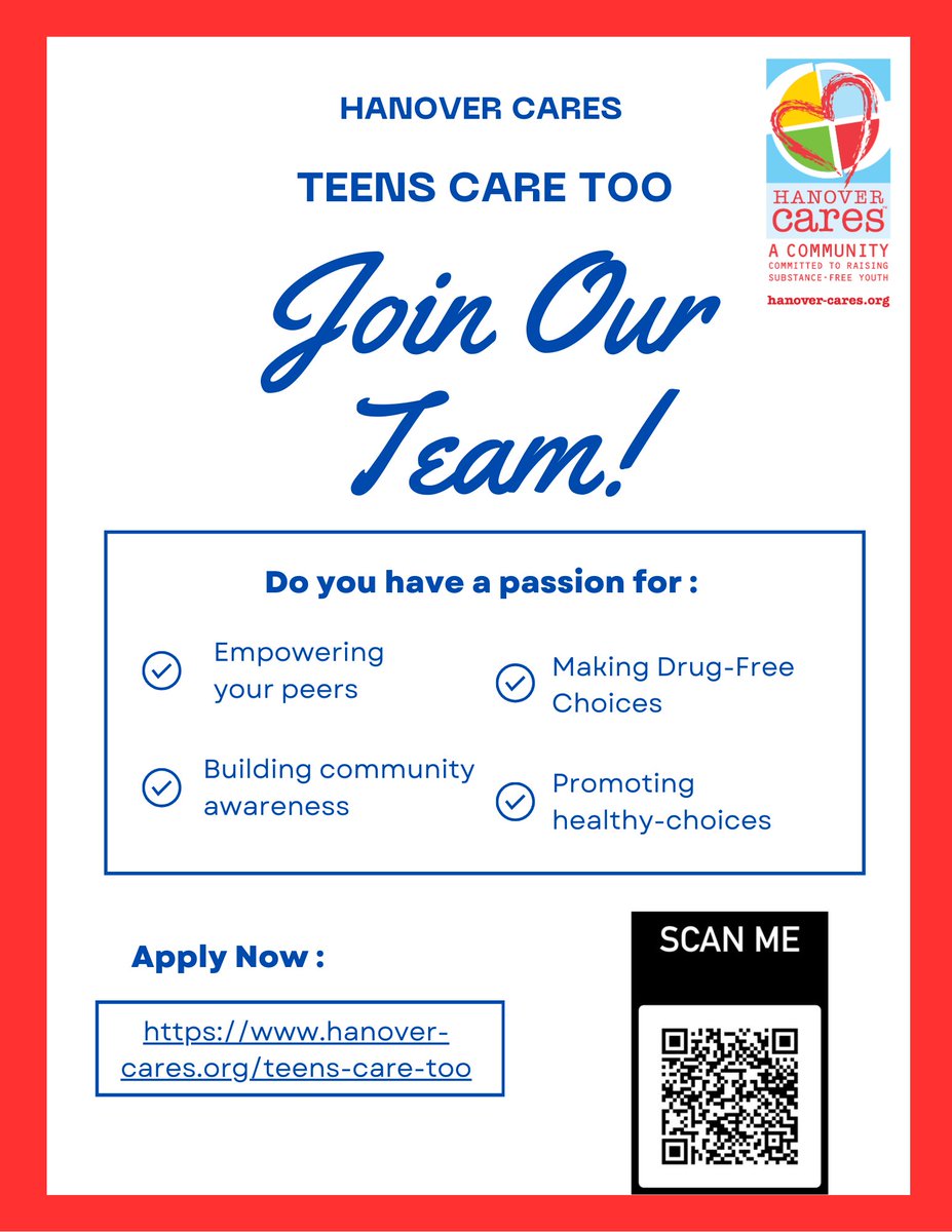 Looking for your teen to get plugged into a local leadership initiative? Consider joining our Teens Care Too Substance Use Prevention Coalition! Apply now!