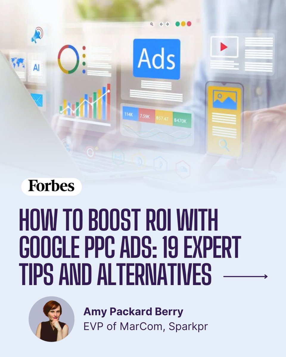 Maximizing PPC isn’t just about keywords—it’s about cross-channel synergy.

Spark’s <a href="/Packardae/">Amy Packard Berry</a> in @ForbesAgencyCo:
“Use Google Ads to amplify what you’re already earning + owning.”

Insights from <a href="/adrian_falk/">Adriana Falk</a> &amp; more 👇

forbes.com/councils/forbe…
#PPC #MediaMix
