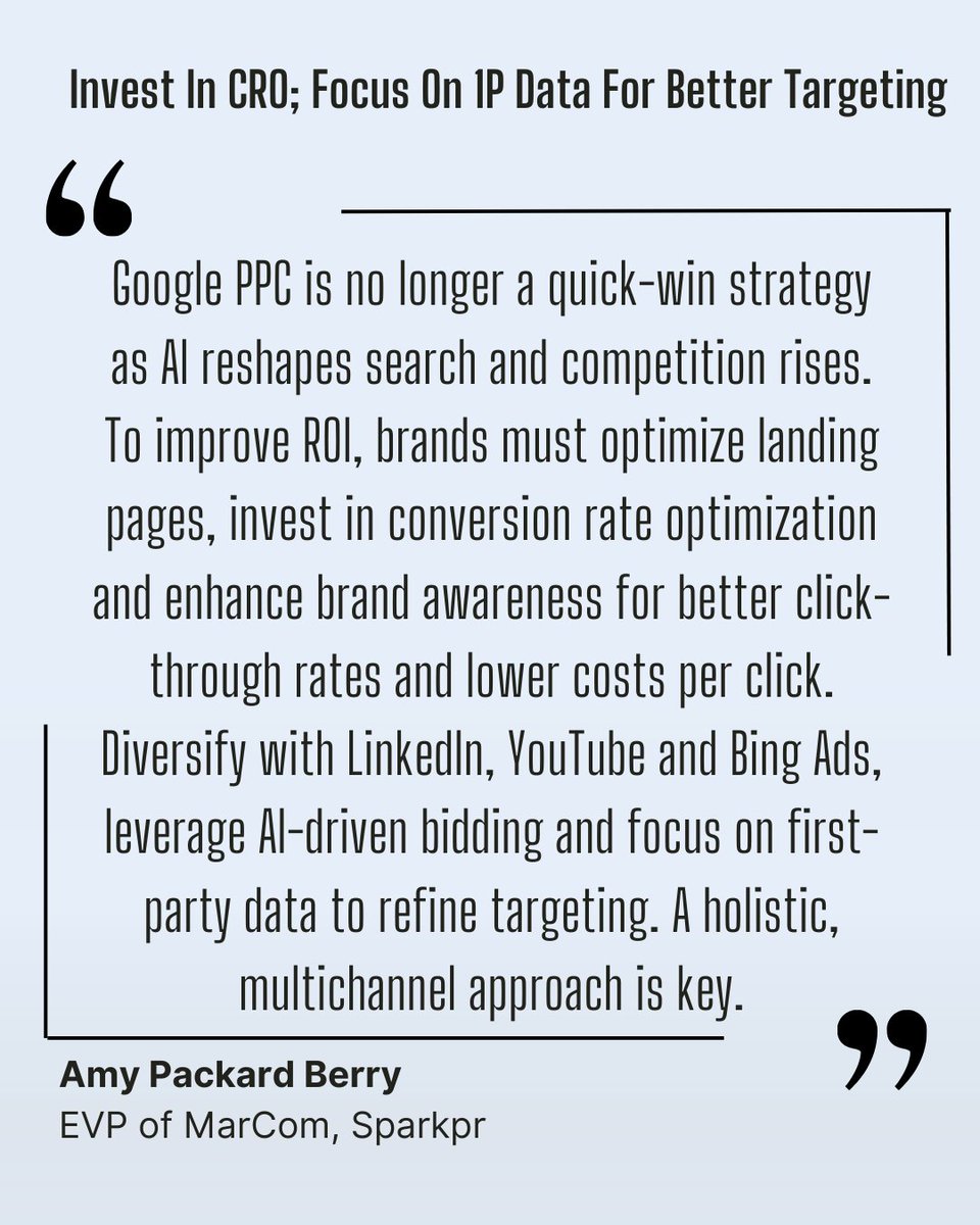 sparkpr's tweet image. Maximizing PPC isn’t just about keywords—it’s about cross-channel synergy.

Spark’s @Packardae in @ForbesAgencyCo:
“Use Google Ads to amplify what you’re already earning + owning.”

Insights from @adrian_falk &amp;amp; more 👇

forbes.com/councils/forbe…
#PPC #MediaMix