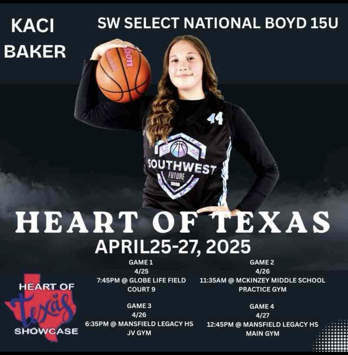 KCBaker (@kcbakersacres2) on Twitter photo 2029 6’1” Kaci Baker <a href="/SWSelectFuture/">Southwest Select 15U Boyd</a> <a href="/SW_Select3SSB/">SWSelect3SSB</a> #Hartoftexastournament First up #Globelifefield Friday, April 25th Court #9 @ 7:30pm 2029 6’1” Kaci Baker <a href="/SWSelectFuture/">Southwest Select 15U Boyd</a> <a href="/SW_Select3SSB/">SWSelect3SSB</a> #Hartoftexastournament First up #Globelifefield Friday, April 25th Court #9 @ 7:30pm