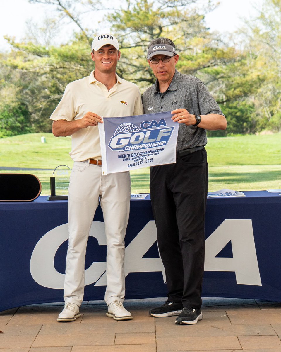 DrexelGolf's tweet image. Left it all on the course. Proud doesn&apos;t even begin to cover it. 

Forced a playoff with grit, heart, and a clutch eagle from Griffin Mitchell, but fell just short in the first CAA Championships playoff round since 2009. The future is so bright for Drexel Golf. 💙💛🐉