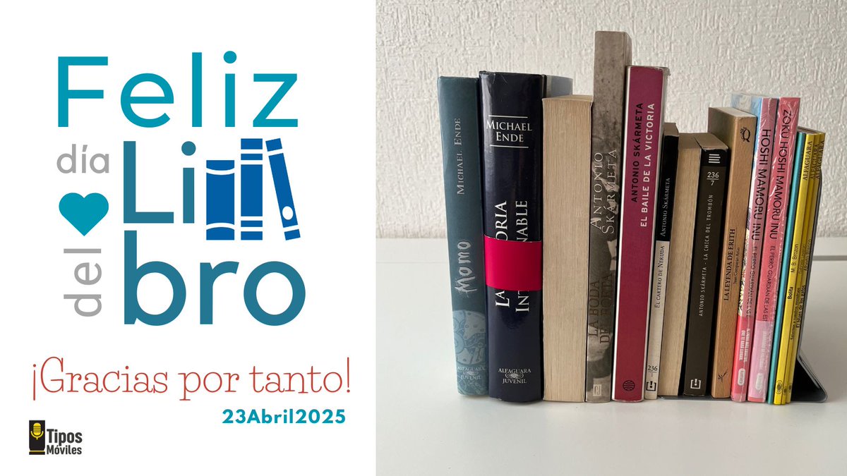 Lectores, hoy en la fiesta de los libros queremos desearles un excelente día y maravillosas lecturas. Disfrutemos, valoremos y compartamos las grandes aventuras que nos han entregado estos compañeros de vida. 

#diadellibro2025 #TiposMóviles