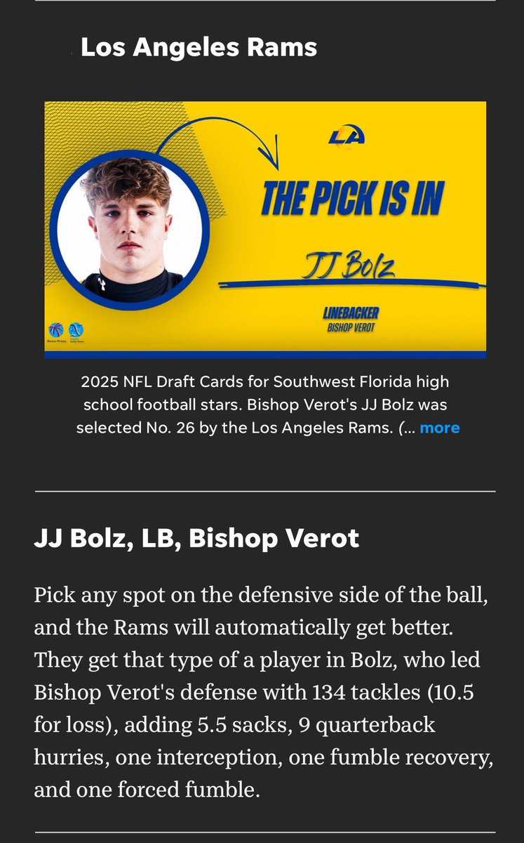 πππ«π«π’ππ (π.π.) ππ¨π₯π³ (@jjbolz3) on Twitter photo Guess Iβm going to <a href="/RamsNFL/">Los Angeles Rams</a> in the 1st Round via <a href="/TheNewsPress/">The News-Press</a> π€·ββοΈπ
Seems like a smart pickβ¦..
<a href="/CoachVillegasBV/">Dave Villegas</a>
<a href="/CoachRodeBV/">Richie Rode</a>
<a href="/NP_AlexMartin/">Alex Martin π</a>
<a href="/H2_Recruiting/">Hasani (H2) | Football Recruiting</a> Guess Iβm going to <a href="/RamsNFL/">Los Angeles Rams</a> in the 1st Round via <a href="/TheNewsPress/">The News-Press</a> π€·ββοΈπ
Seems like a smart pickβ¦..
<a href="/CoachVillegasBV/">Dave Villegas</a>
<a href="/CoachRodeBV/">Richie Rode</a>
<a href="/NP_AlexMartin/">Alex Martin π</a>
<a href="/H2_Recruiting/">Hasani (H2) | Football Recruiting</a>