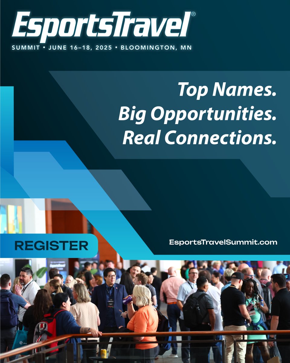 Top Names.
Big Opportunities.
Real Connections.

Don’t miss out on the chance to network with some of the biggest names in the esports and gaming industry at the EsportsTravel Summit. Find out more information, including how to register, at esportstravelsummit.com