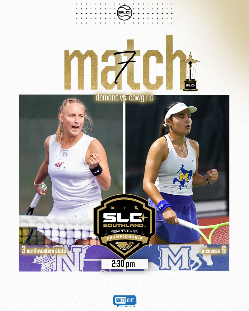TWO SPOTS IN THE SEMIS REMAIN

Second wave of games are here as No. 2 SFA takes on No. 7 Southeastern at 2 PM, while No. 3 Northwestern State battles No. 6 McNeese!

📊 (SFA/SLU): southland.website/25slcwtenm6
📊 (NWST/McN): southland.website/25slcwten7
