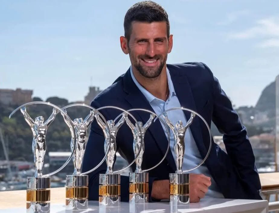 Trophée reçu au LAUREUS AWARD 🐐Roger Federer 🇨🇭6️⃣🏆🏆🏆🏆🏆🏆 🐐Rafael Nadal 🇪🇸6️⃣🏆🏆🏆🏆🏆🏆 🐐Novak Djokovic 🇷🇸 5️⃣🏆🏆🏆🏆🏆 🐐Lionel Messi 🇦🇷 5️⃣🏆🏆🏆🏆🏆