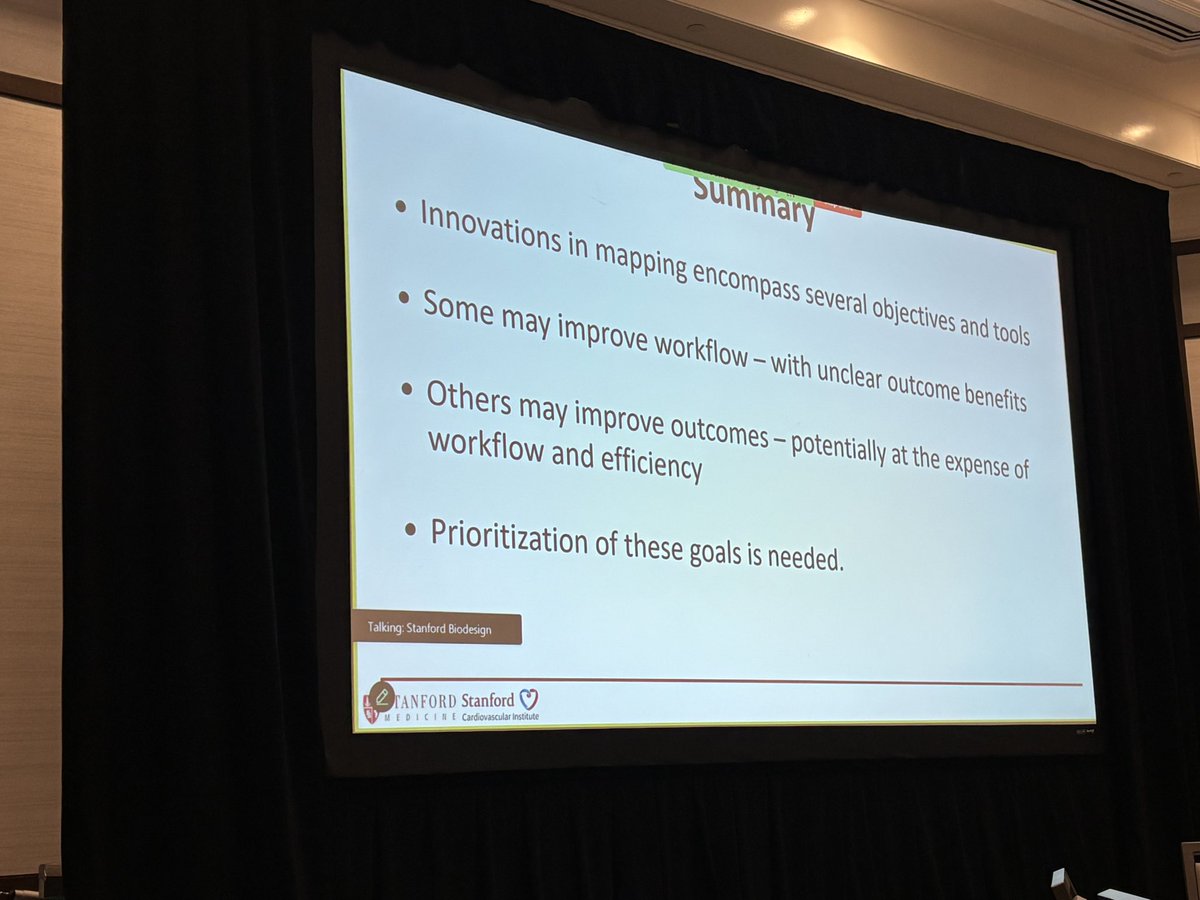 JK Han MD (@netta_doc) on Twitter photo Great reminders from <a href="/S_NarayanMD/">Sanjiv Narayan</a> re: Mapping in the current era - we still have work to do!
* EGMs ≠ Action Potentials
* How to we compare across #AI models? Very tough to do
* with implementation of AI, outcome & workflow need better synchronization
#StanfordBiodesign2025 Great reminders from <a href="/S_NarayanMD/">Sanjiv Narayan</a> re: Mapping in the current era - we still have work to do!
* EGMs ≠ Action Potentials
* How to we compare across #AI models? Very tough to do
* with implementation of AI, outcome & workflow need better synchronization
#StanfordBiodesign2025