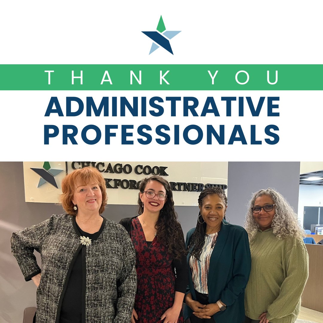 ChiCookWORKS's tweet photo. Happy #AdministrativeProfessionalsDay! Today we honor the unsung heroes of every organization. Huge shoutout to The Partnership’s amazing Executive Assistants! Your hard work and dedication keep us thriving. #ThankYouAdmins #WorkforceDevelopment https://t.co/PxCuqhXMyP