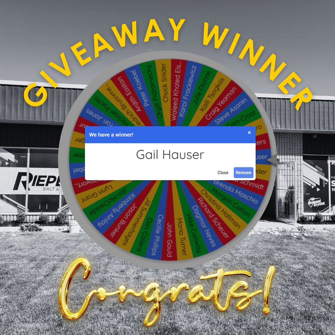 Congratulations Gail! You've won a delivery of 5 bags of Water Softener Salt &amp; a Jug of JetBlue Ice Melter.
Leave us a Google Review for your chance to win.
#googlereview #googlereviews #giveaway #watersoftenersalt #kwlocal #yougottashopherewr #waterlooregion