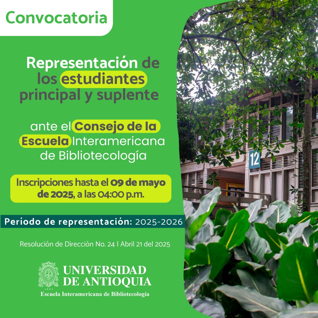 Escuela Interamericana de Bibliotecología UdeA tweet media