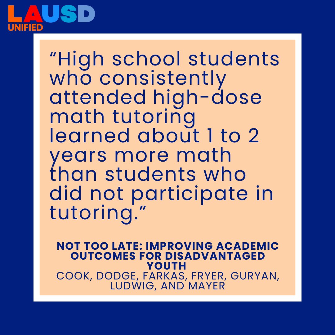 LAUSD_Achieve's tweet image. #tutoringworks #acceleratelearning #launified #beyondlimits