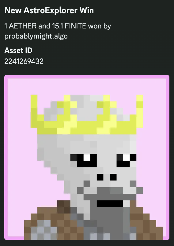 Astro Explorer | Bork Borks & Zerkers (@astro_explorer_) on Twitter photo Mr. <a href="/probablymight/">probablymight.algo🏆FRACCTAL BFG</a> is on a tear today! $FISH, $FINITE, + more earned inside the arcade.
Official link in bio to play, win, earn, and join the community on Algorand. Mr. <a href="/probablymight/">probablymight.algo🏆FRACCTAL BFG</a> is on a tear today! $FISH, $FINITE, + more earned inside the arcade.
Official link in bio to play, win, earn, and join the community on Algorand.