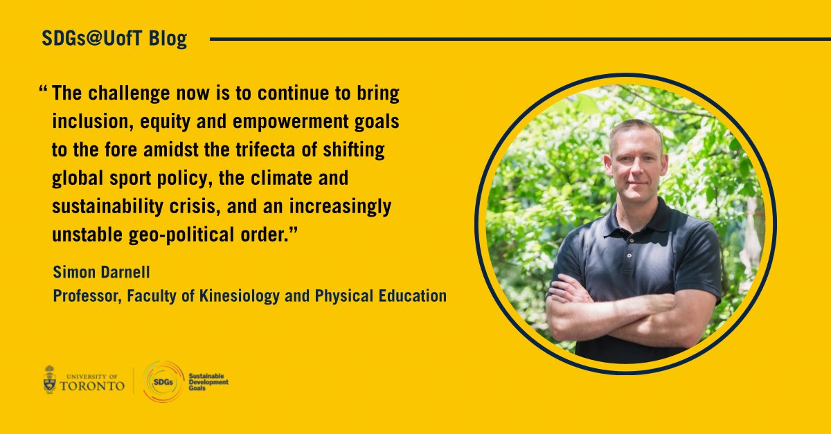 SDGs@UofT (@sdgsuoft) on Twitter photo Discover how sports act as an enabler for the fulfilment of the SDGs and vice versa. Read more on our latest blog by Professor Simon Darnell from the Faculty of Kinesiology & Physical Education (<a href="/UofTKPE/">U of T Kinesiology & Phys Ed</a>).
🔗 sdg.utoronto.ca/sport-and-the-…
<a href="/UofT/">University of Toronto</a> #UofT Discover how sports act as an enabler for the fulfilment of the SDGs and vice versa. Read more on our latest blog by Professor Simon Darnell from the Faculty of Kinesiology & Physical Education (<a href="/UofTKPE/">U of T Kinesiology & Phys Ed</a>).
🔗 sdg.utoronto.ca/sport-and-the-…
<a href="/UofT/">University of Toronto</a> #UofT