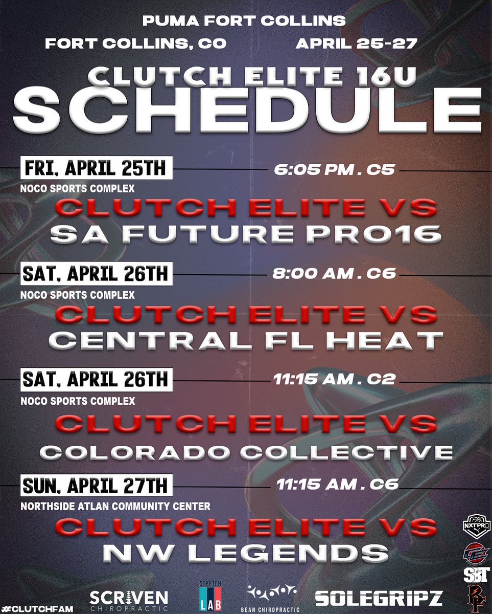 Clutch Elite 16u locked in for Puma Session 3 — 4 games, one mission. Let’s handle business! 

16u heads into Session 3 ranked #17 with a 7-1 record.

#ClutchFam #ClutchEliteAAU #Pro16League #BeTheNXTPro
