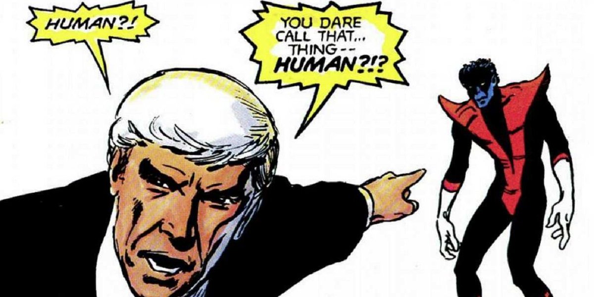 Stand_In_Man's tweet photo. Reference: Marvel Graphic Novel #5 - X-Men: God Loves, Man Kills. Written by Chris Claremont and illustrated by Brent Eric Anderson and Steve Oliff https://t.co/POXFcKgJsS