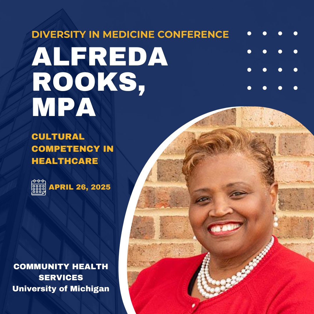 Diversity in Medicine Conference (@dimconference) on Twitter photo Cultural Competency in Healthcare: Enhancing Patient Engagement
We cannot wait to hear from Dr. Marcia Perry and Alfreda Rooks in our morning panel. <a href="/UMichiganEM/">UMich EM Residency</a>
rsvp.umich.edu/event/eabad406⦠Cultural Competency in Healthcare: Enhancing Patient Engagement
We cannot wait to hear from Dr. Marcia Perry and Alfreda Rooks in our morning panel. <a href="/UMichiganEM/">UMich EM Residency</a>
rsvp.umich.edu/event/eabad406ā¦