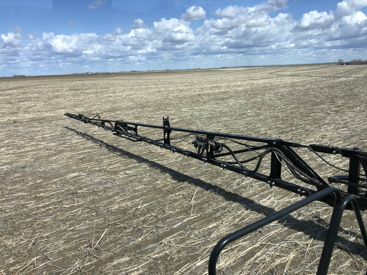 Spraying burnoff on Bolles spring wheat in hemp stubble before it emerges tomorrow.