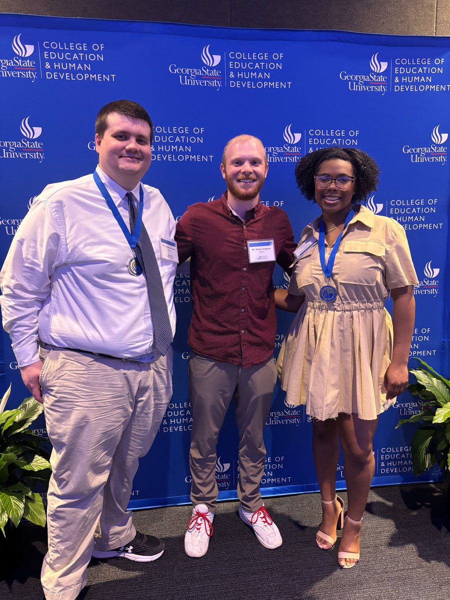Congratulations to this years recipients of the Mary Helen Huggins Scholarship (left to right: Wade Johnstone, Dalton Coppola, and Nikkel Powell)! The scholarship is named for former Department of Kinesiology and Health faculty member Ms. Mary Helen Huggins #GSUSportAdmin