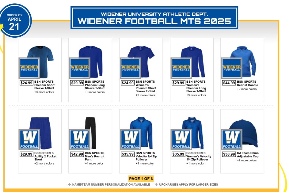 Widener Football (@widener_fb) on Twitter photo We are extending our team store until May 8th! Get all your <a href="/Widener_FB/">Widener Football</a> gear with the link below!!
#KeepHuntin
bsnteamsports.com/shop/GePoKybvfB We are extending our team store until May 8th! Get all your <a href="/Widener_FB/">Widener Football</a> gear with the link below!!
#KeepHuntin
bsnteamsports.com/shop/GePoKybvfB
