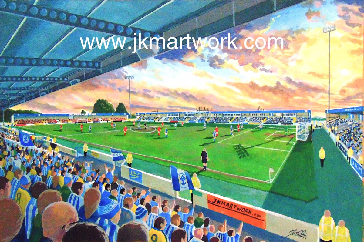 JKMartwork's tweet photo. hi @ChesterCityLad @chestercity @Robbieclegcfc @blacon_blue painting ive done of #chesterfc #devastadium prints are just £15 a3 size @ https://t.co/lwlE5y0HcS RT's appreciated https://t.co/L0nfwM8cdB