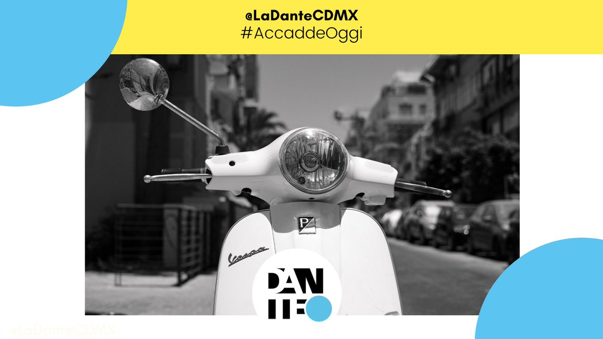 🇮🇹🛵#AccaddeOggi en 1946 la #Vespa  era patentada y el mundo nunca volvió a moverse igual.

Símbolo del dolce vita, del cine, del diseño italiano...
Porque no es solo una moto, es pura Italia sobre dos ruedas.