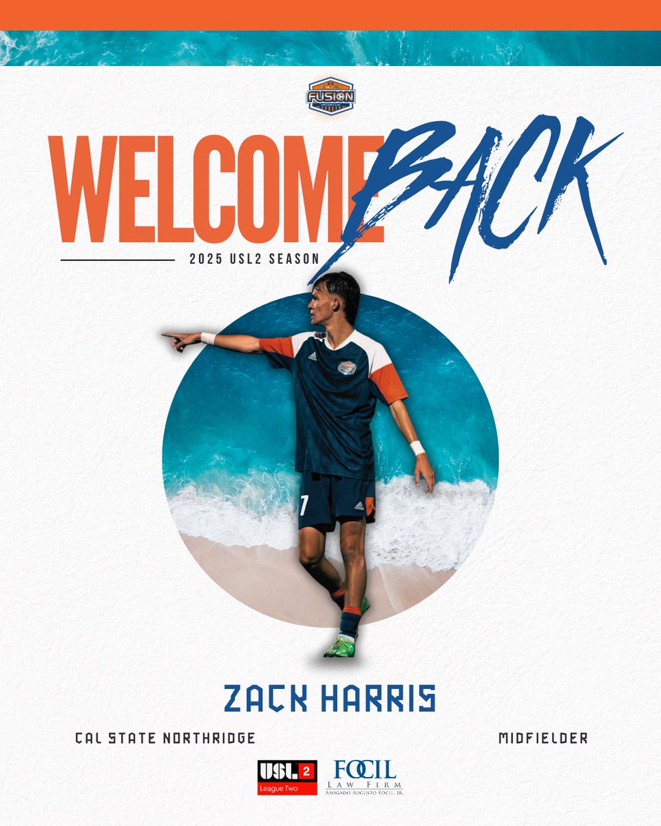 Ventura County Fusion (@vcfusion) on Twitter photo Zack is BACK 🪄
Coming off his sophomore season as a starter with Cal State Northridge in The Big West. A creative spark in the middle of midfield.
We are excited to welcome back Zack for the second season!
<a href="/USLLeagueTwo/">USL League Two</a>
🔵🟠
#Prideofthe805 #VamosFusion Zack is BACK 🪄
Coming off his sophomore season as a starter with Cal State Northridge in The Big West. A creative spark in the middle of midfield.
We are excited to welcome back Zack for the second season!
<a href="/USLLeagueTwo/">USL League Two</a>
🔵🟠
#Prideofthe805 #VamosFusion