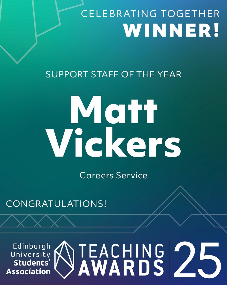 Well done to the winner of this year's Support Staff of the Year: Matt Vickers with the Careers Service!