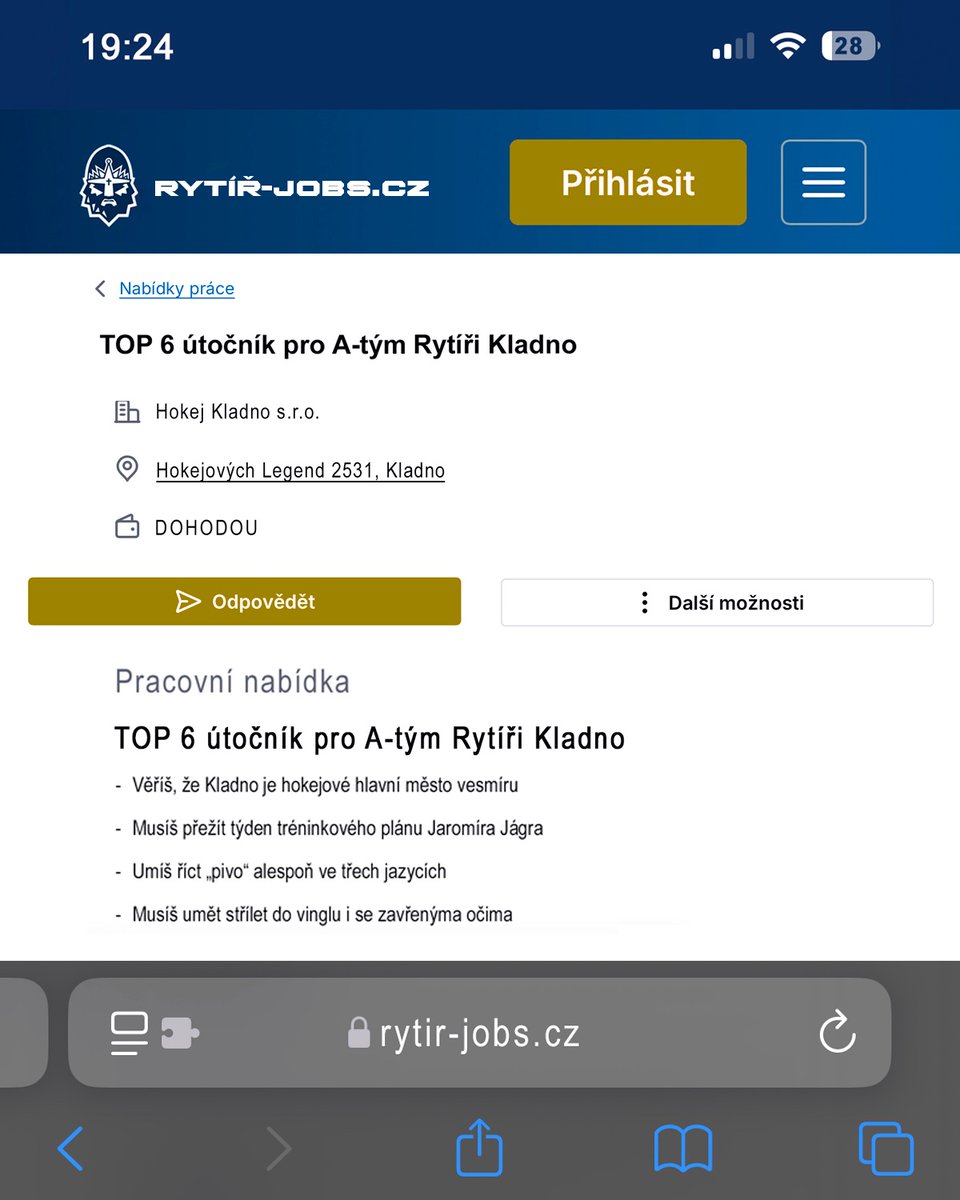 Zachytili jste tento inzerát na našich webovkách? 

Kdo myslíte, že se přihlásí? 🫡

#rytirikladno #nábor #cotoje
