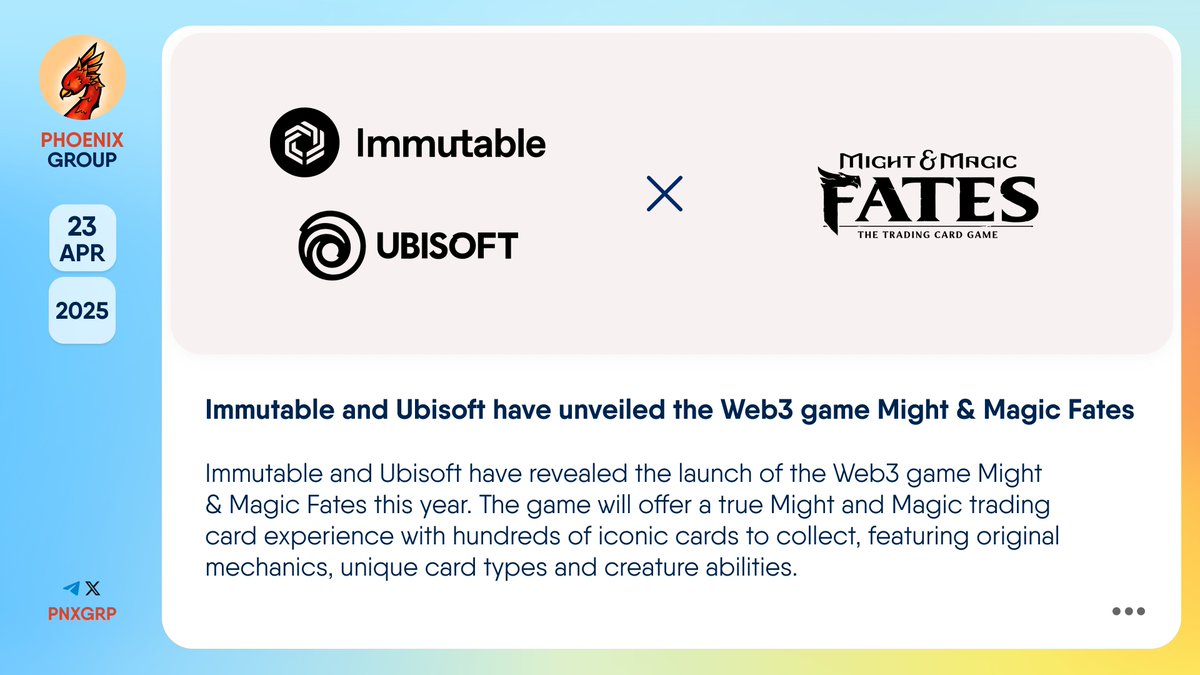 🔥 @Immutable and @Ubisoft have unveiled the Web3 game @MightMagicFates  #Immutable and #Ubisoft have revealed the launch of the #Web3 game Might &  Magic Fates this year. The game will offer a