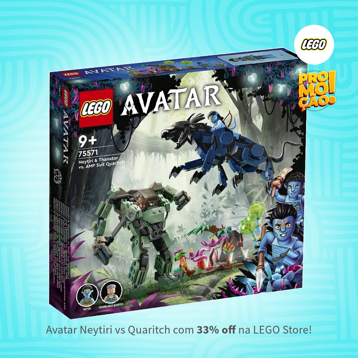 AstroOfertas's tweet photo. 🧱 #LEGO Avatar – Neytiri e Thanator contra Quaritch. Tá saindo por R$ 299,99 na LEGO Store: https://t.co/lHIFTfP9iM
🔻 Desconto de 33%
🌌 Inclui Neytiri, Thanator e AMP Suit do Coronel
💡 Cenário com peças que brilham no escuro
#oferta #promoção #desconto #legoavatar #avatar https://t.co/aBFWVxo5Gi