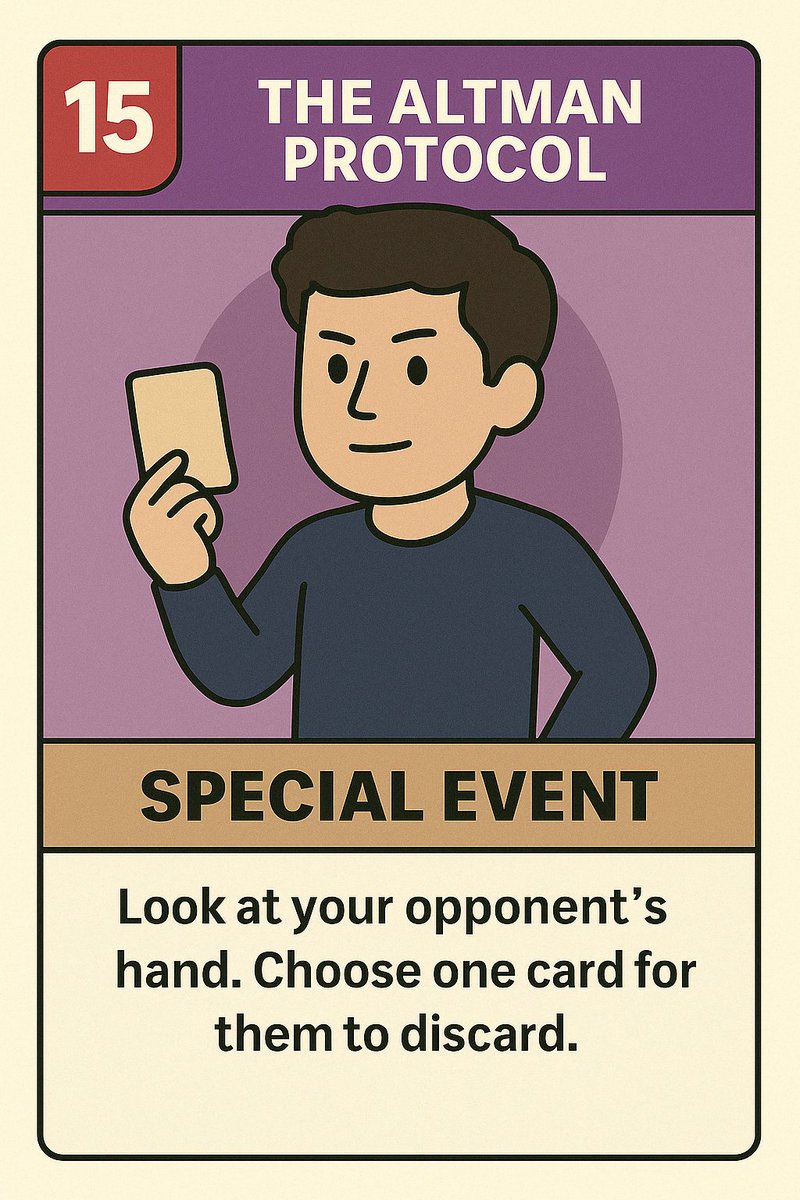 <a href="/sama/">Sam Altman</a> What about a Sanji-themed card game, like from the imagegen demo, with you as a card?
#AltmanProtocol