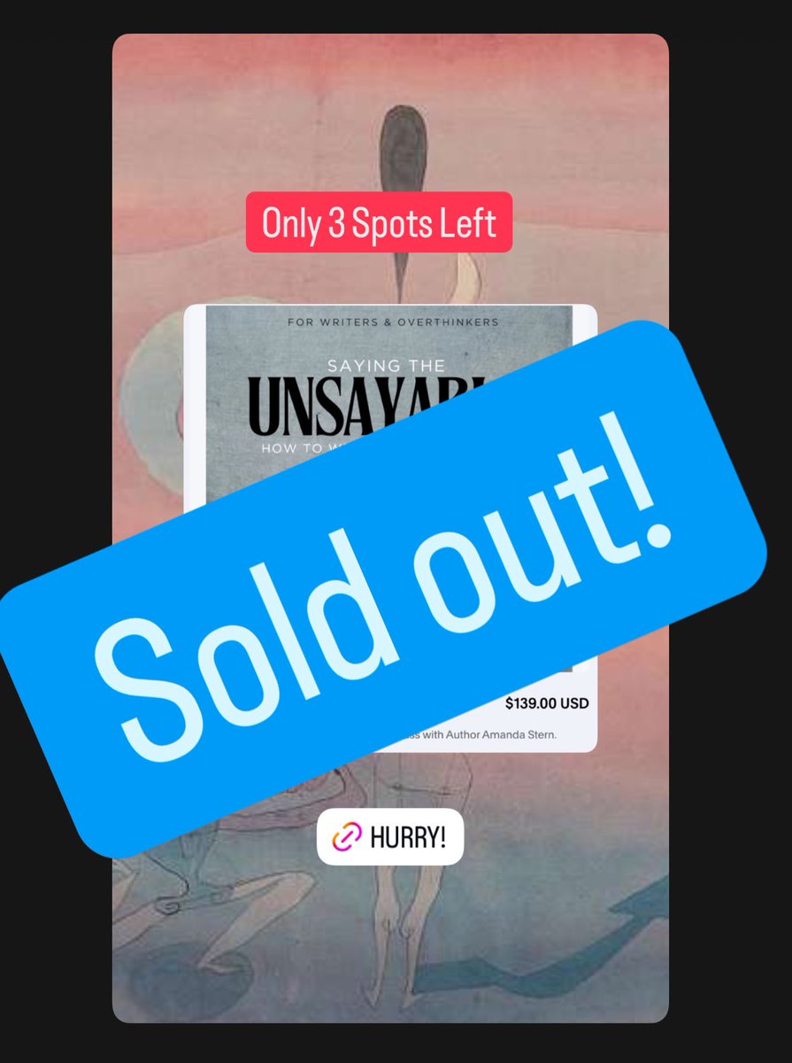 amandastern's tweet image. This workshop is sold out! If you missed the moment, don’t worry—I’ll hopefully offer it again soon. #WritingTools #WritingCommmunity