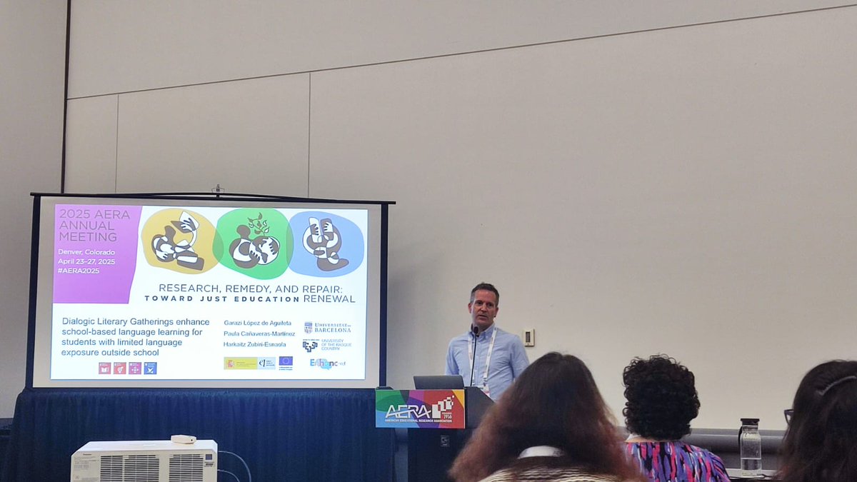 <a href="/gazt_harkaitz_z/">Harkaitz Zubiri Esnaola</a> explained today at #AERA how Dialogic Literary Gatherings (DLGs) are a powerful successful educational action that ensures success for all students. They open doors to learning, inclusion, and brighter futures
<a href="/REVERS_ED/">REVERS-ED</a>
