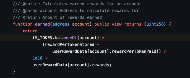 gkrastenov's tweet photo. The reward should NOT be calculated based on token.balanceOf(msg.sender); it should be based on the amount of tokens the user deposited into the contract.

The bug is trivial, but it still occurs nowadays.