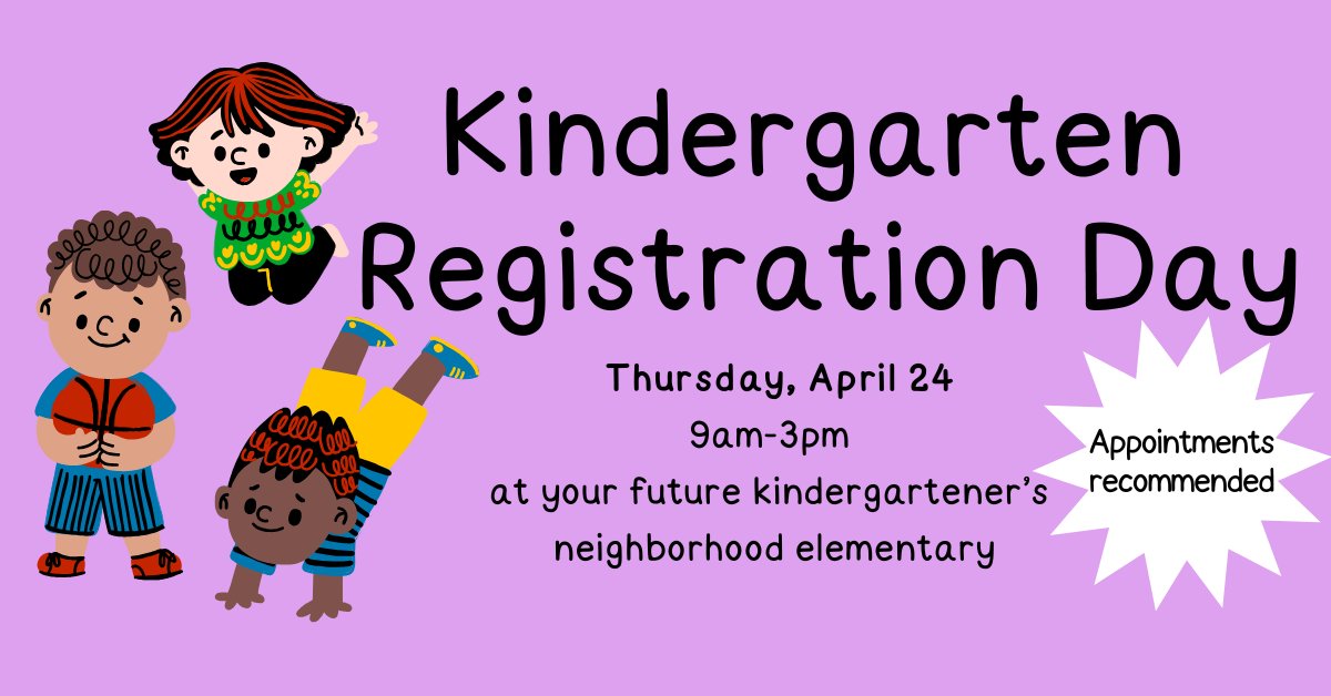 Charlottesville City Schools (@cvilleschools) on Twitter photo Spread the word: Thursday 4/24 is Kindergarten Registration Day for <a href="/CvilleSchools/">Charlottesville City Schools</a>! Bring your future kindergartener to register for Fall ’25 & do a quick child screening.
April 24, 9am-3pm @ your neighborhood Cville City Schools elementary. More info at charlottesvilleschools.org/kindergarten Spread the word: Thursday 4/24 is Kindergarten Registration Day for <a href="/CvilleSchools/">Charlottesville City Schools</a>! Bring your future kindergartener to register for Fall ’25 & do a quick child screening.
April 24, 9am-3pm @ your neighborhood Cville City Schools elementary. More info at charlottesvilleschools.org/kindergarten