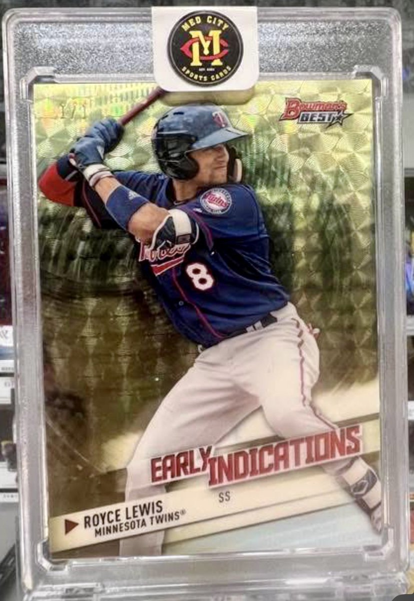 CardsDustin's tweet image. Big pickup today thanks for an awesome deal @MedCityCards_
2018 Bowman’s Best Royce Lewis Early Indicators Superfractor 1/1
